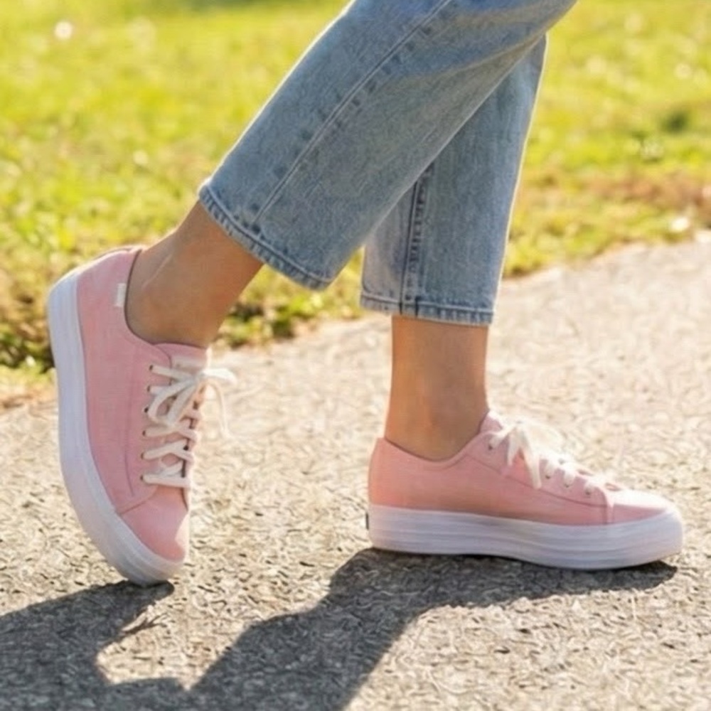 Keds Triple Kick Chambray Sneakers – Pink – Women’s 9M